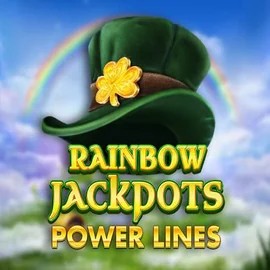 Rainbow Jackpots Power Lines by Red Tiger Gaming, showcased at foxygoldapp.com – game logo