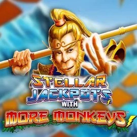 Stellar Jackpots with More Monkeys logo – Jackpots by Lightning Box Game at Foxygold Casino
